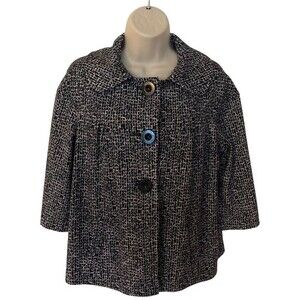 Briggs New York Black and White Stretch Jacket Size 8 Petite